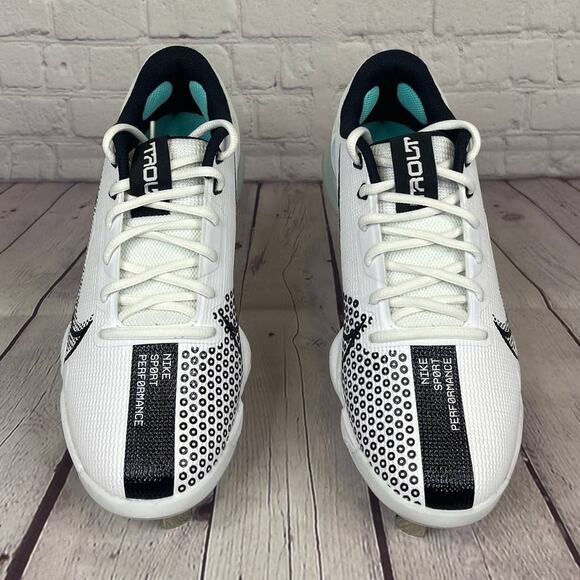 Nike Force Zoom Trout 7 Pro Metal White Baseball Cleats Mens Sz 7 (CQ7224-101) - Picture 7 of 11